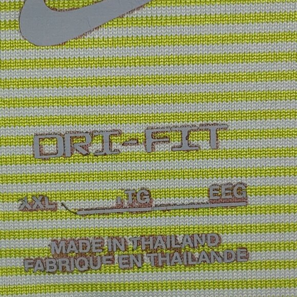 Nike Dri-Fit Player Control Striped Golf Polo Shirt Size XXL Lime Green - Picture 2 of 8